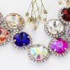 (S27G)  10 Pcs / 16mm / Gold Base Sew On Square Rhinestone