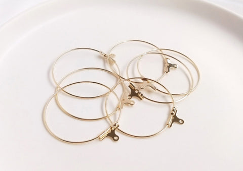 10 pcs / Gold Plated Earring Hoops  EK82