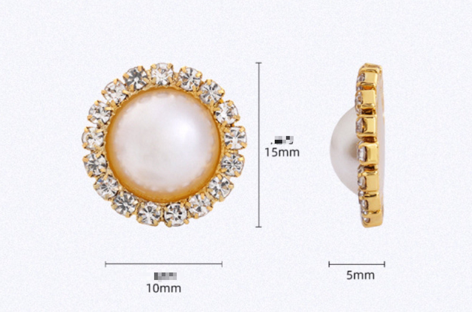 20 Pcs / 14mm, 16mm / Flat Back Half Round Crystal Pearl B004