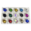 (S33S)  10 Pcs / Silver Base Sew On Rhinestone Teardrop Crystal