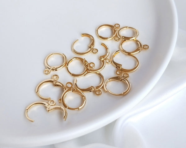 10 pcs / Gold Plated Base French Hoop Earrings  EK71