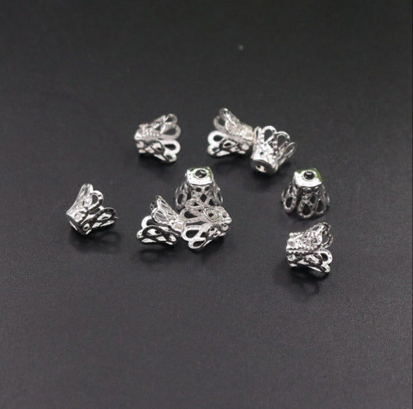 200 pcs Mix Flower Bead Caps F016