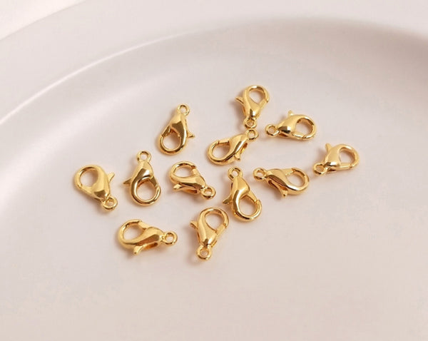 10 pcs / 10 x 6mm  / Gold Plated Lobster Clasps, Jewellery Making Findings   EK006