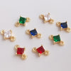 (EK002a)  10 pcs / Gold Plated Crystal Earrings Connector