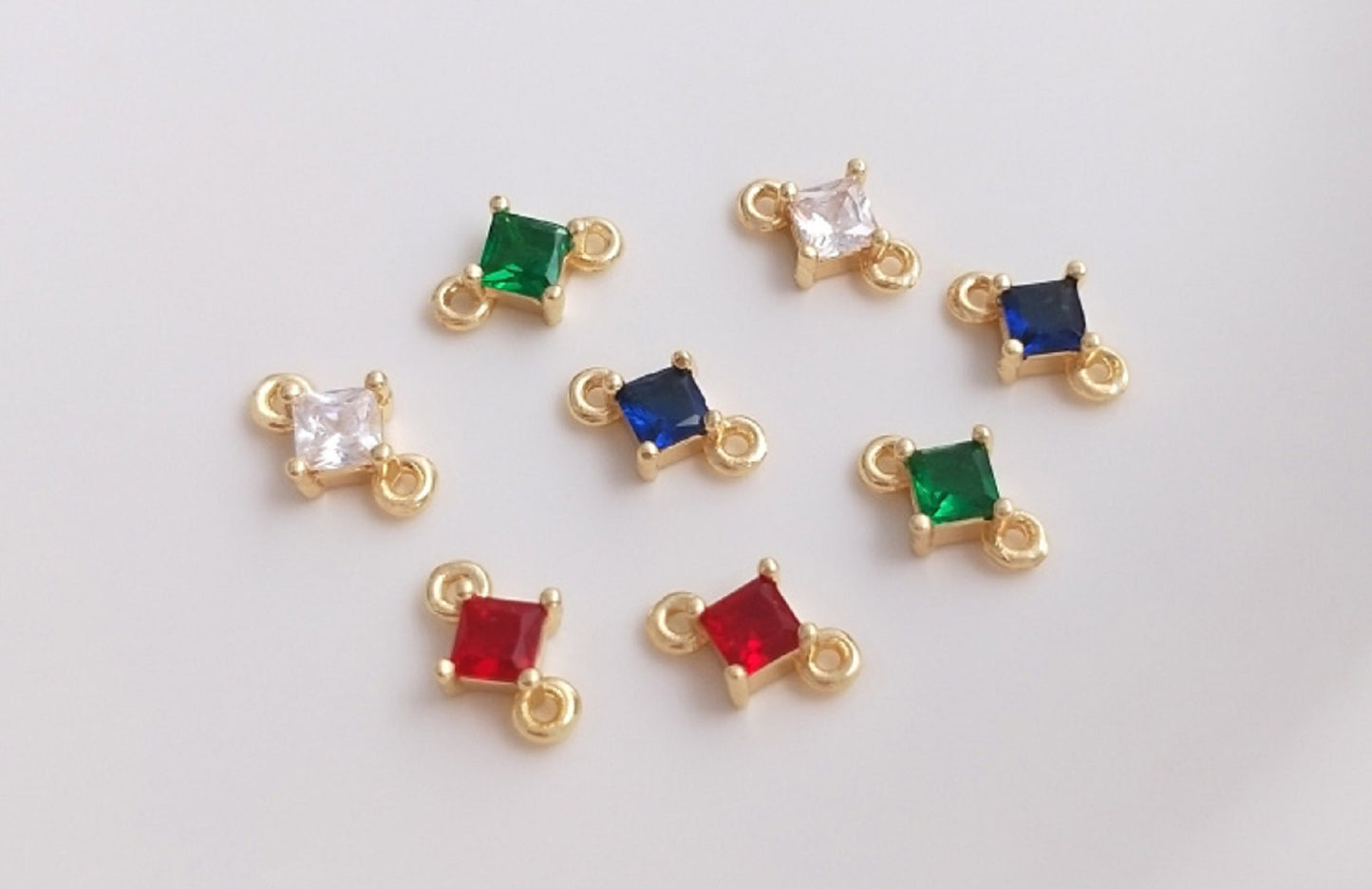 (EK002a)  10 pcs / Gold Plated Crystal Earrings Connector