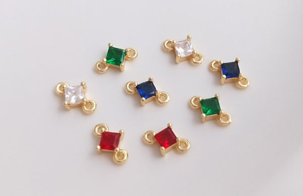 10 pcs / Gold Plated Crystal Earrings Connector  EK002