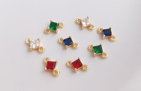 10 pcs / Gold Plated Crystal Earrings Connector  EK002