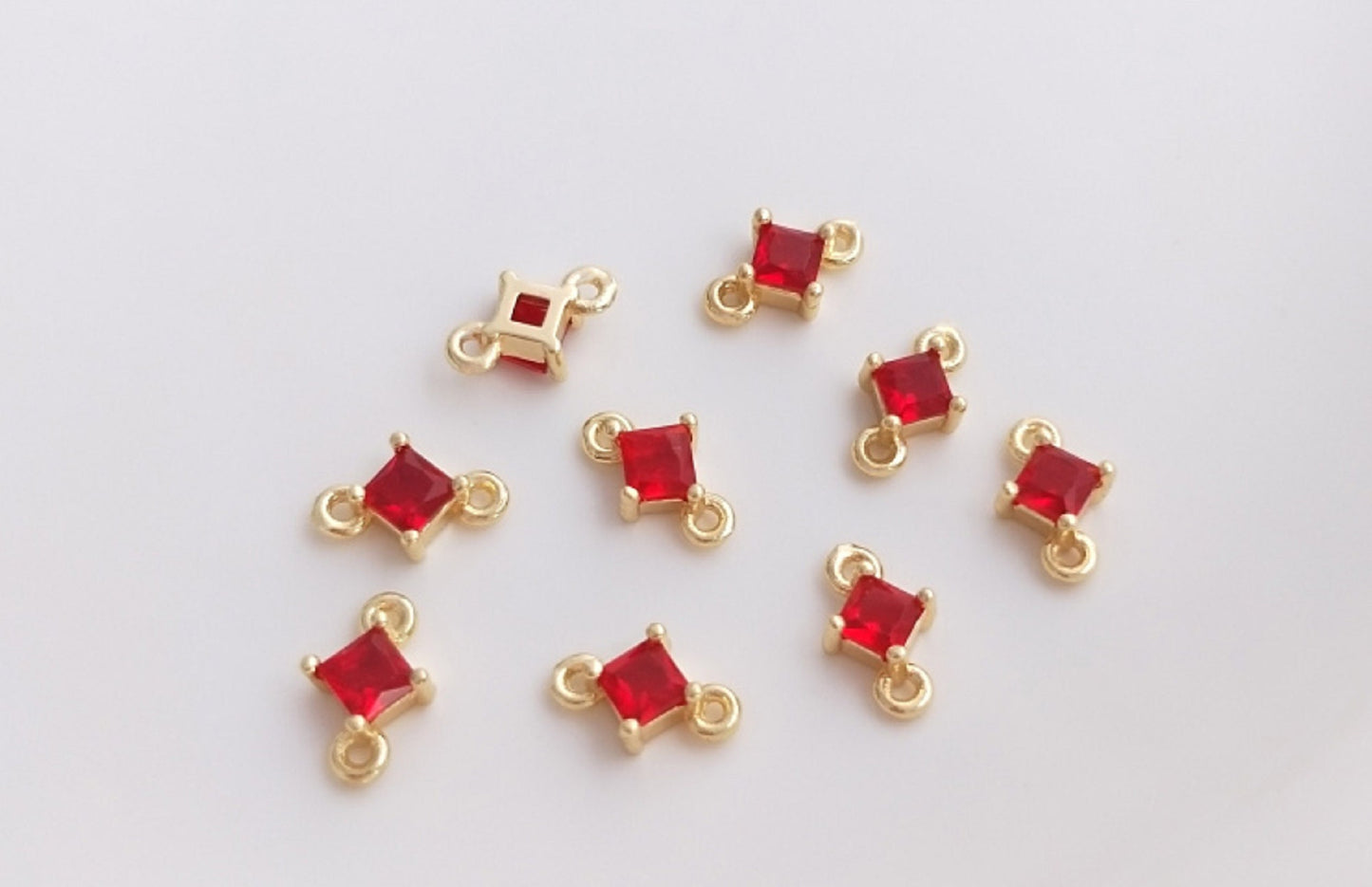 (EK002a)  10 pcs / Gold Plated Crystal Earrings Connector