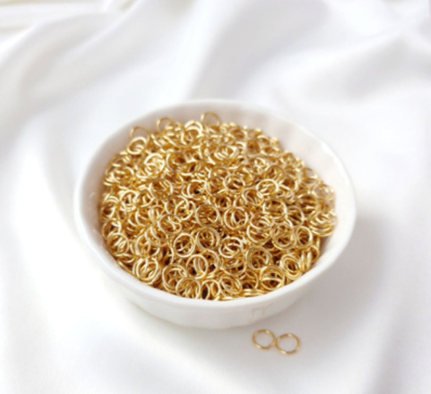 (ERK020)  50 Pcs / Gold Plated Open Jump Rings for Jewellery