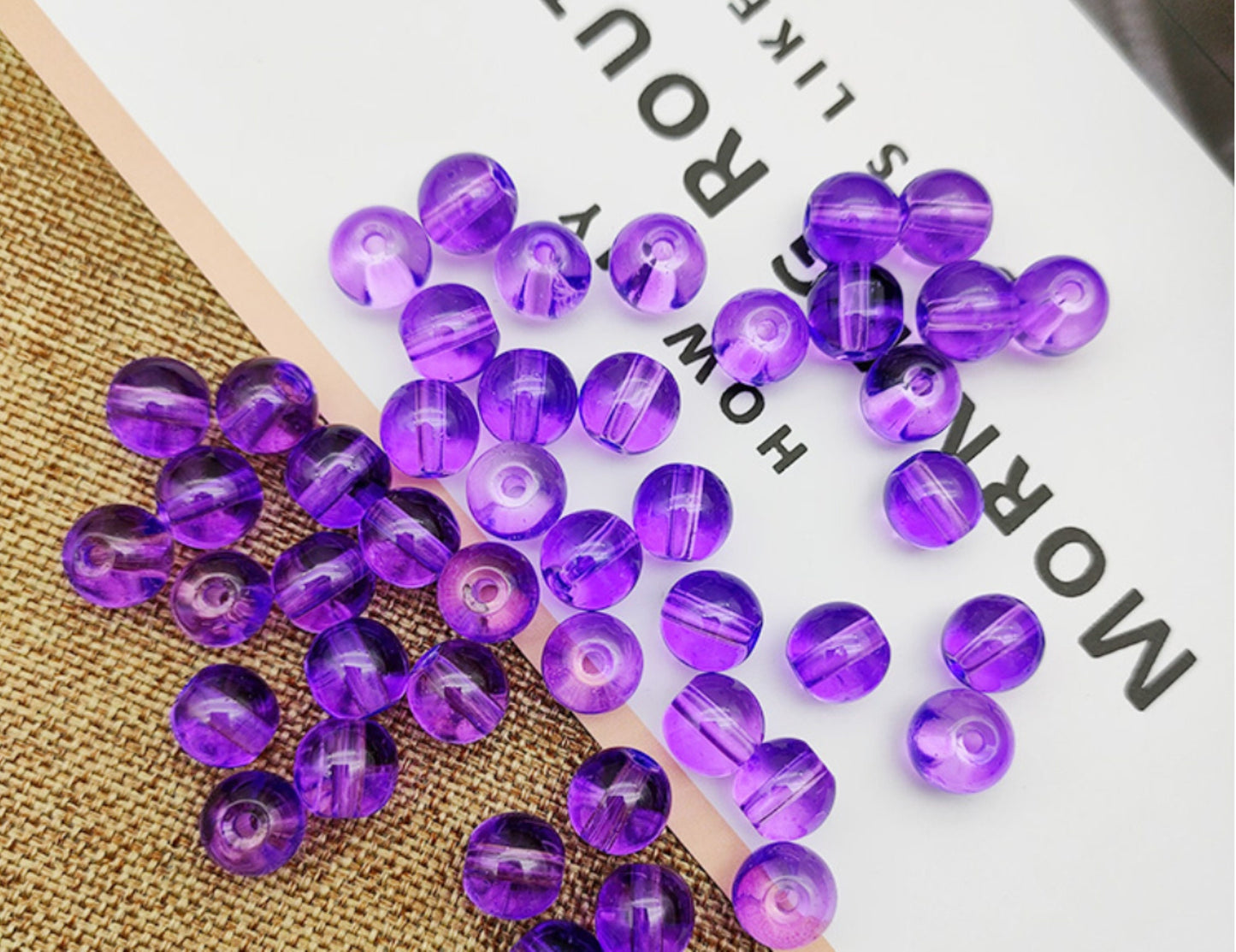 6mm, 8mm / Mixed Round Clear Glass Beads