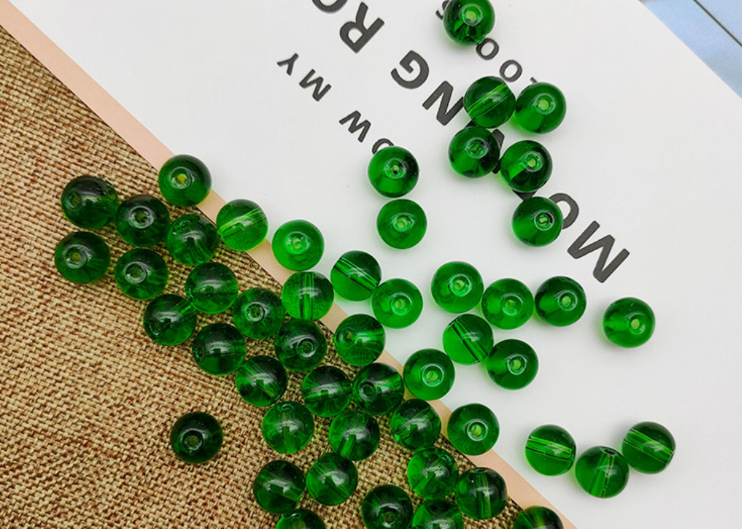 6mm, 8mm / Mixed Round Clear Glass Beads
