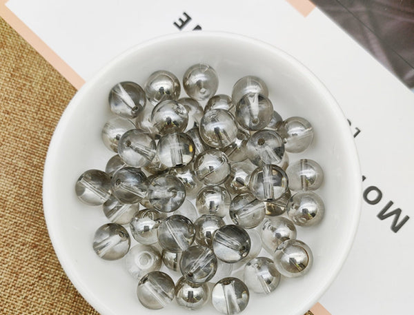 6mm, 8mm / Mixed Round Clear Glass Beads