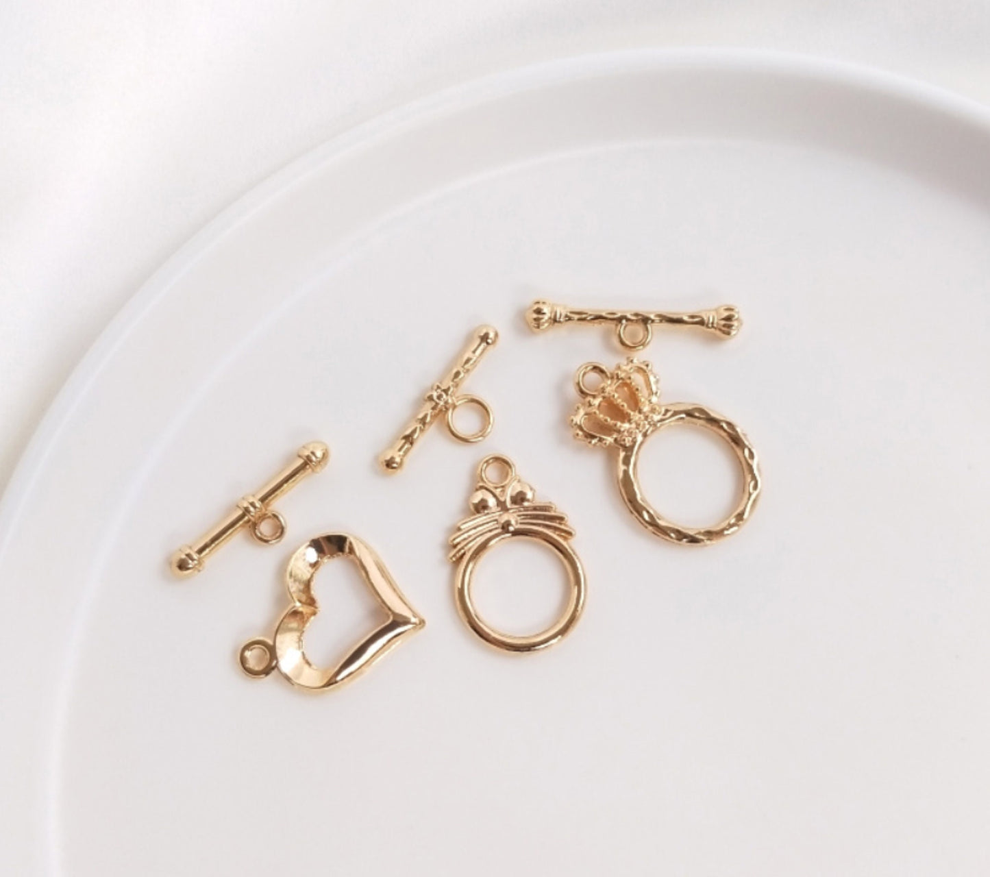 (EK32-34) 2 sets / Gold Plated Connector, Gold Plated Clasp