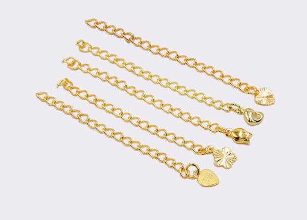 2 pcs / Gold Plated Bracelet Extension without Clasp EK37-EK40