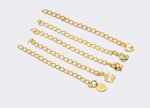 2 pcs / Gold Plated Bracelet Extension without Clasp EK37-EK40