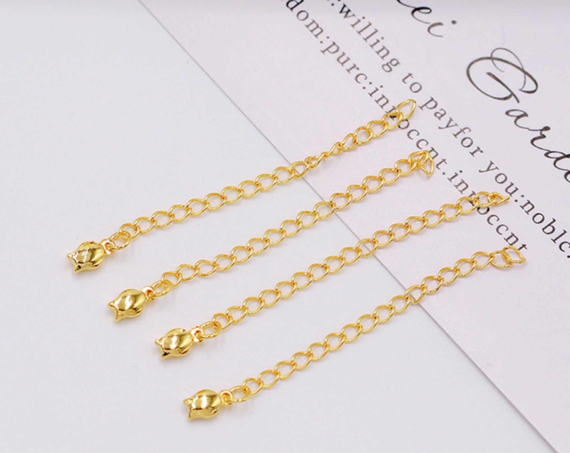 2 pcs / Gold Plated Bracelet Extension without Clasp EK37-EK40