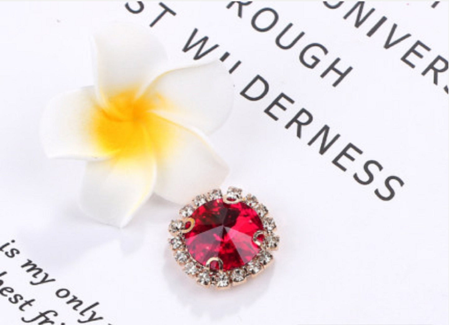 (S13ABS)  10 Pcs / 16mm / Silver Sew On Square Rhinestone