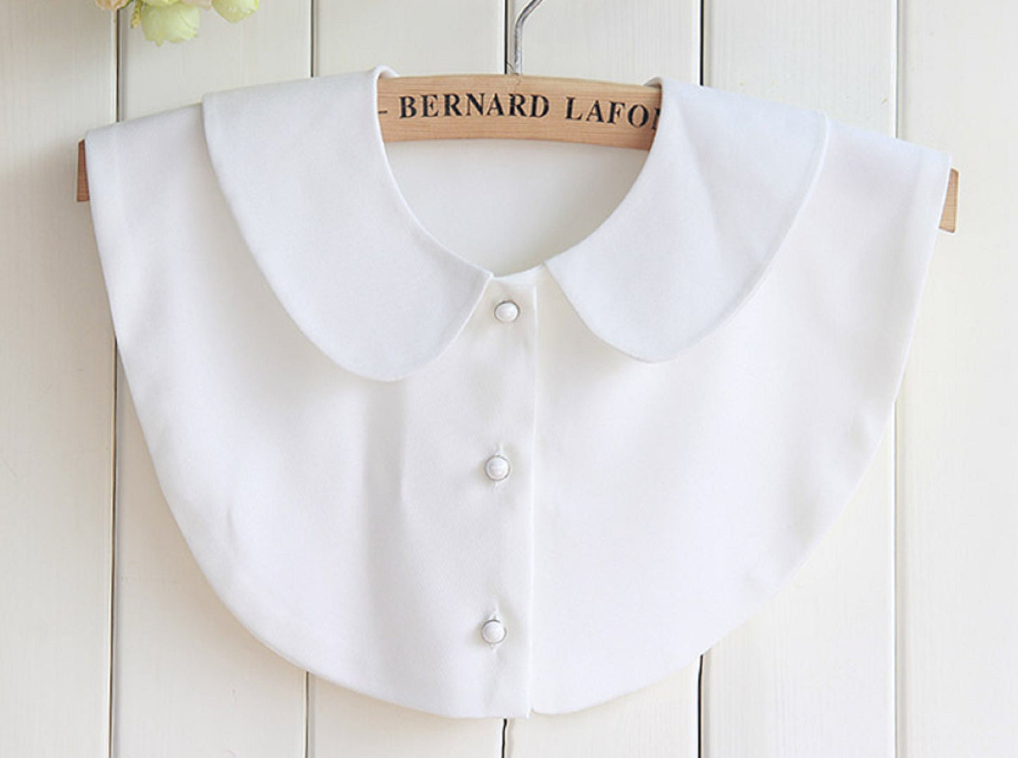 B129(E) Pure White, Off White / Fake Collar, False Collar, Removable Collar