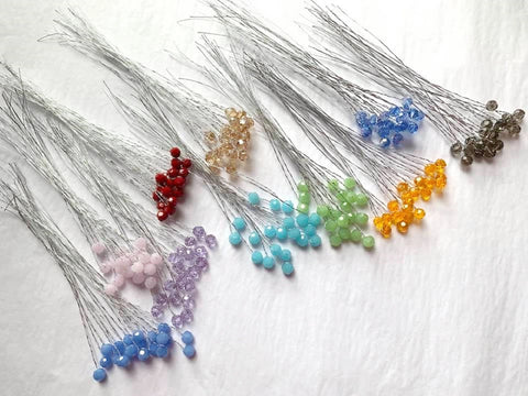 20 Stems / 8mm / Flower Bead Sprays Glass Bead Sprays  FS85