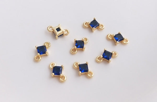 10 pcs / Gold Plated Crystal Earrings Connector  EK002