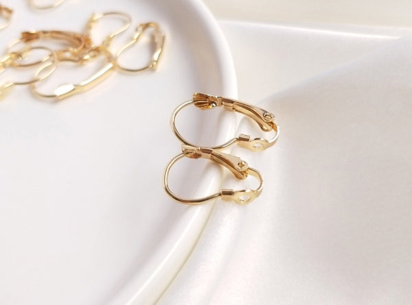 10 pcs / Gold Plated Base French Hoop Earrings, Jewellery Making Findings  EK33