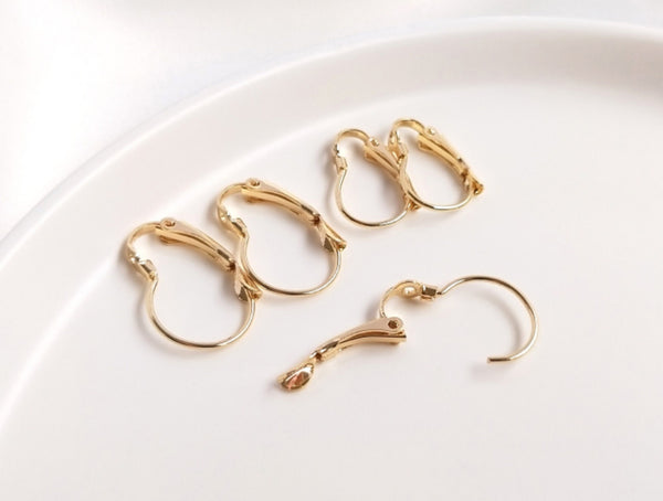 10 pcs / Gold Plated Base French Hoop Earrings, Jewellery Making Findings  EK33