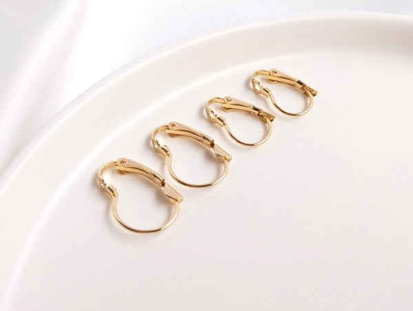 10 pcs / Gold Plated Base French Hoop Earrings, Jewellery Making Findings  EK33