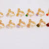 (EK34G) 10 pcs / 4mm / Gold Plated Clip On Screw Back Crystal Earrings Hoop