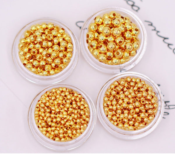 20 pcs / 4mm, 5mm, 6mm / Gold Plated Spacers Beads