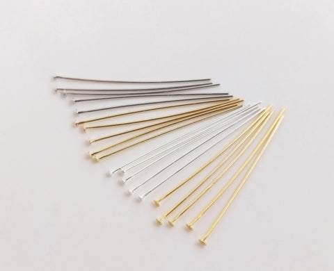 20 pcs / Gold Plated Flat Head Pins  FK010(Flat)