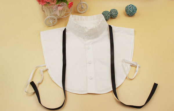 Pure White Fake Collar, False Collar, Removable Collar, Fake Sleeve Cuffs, False Wrist Cuffs, Removable Wrist Cuffs   B105(E)