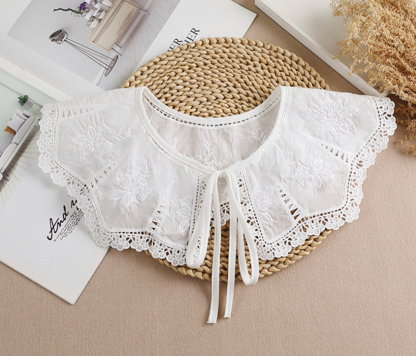 B34(K)-small Off White Fake Collar, False Collar, Removable Collar