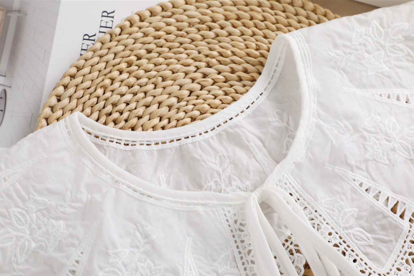 B34(K)-small Off White Fake Collar, False Collar, Removable Collar