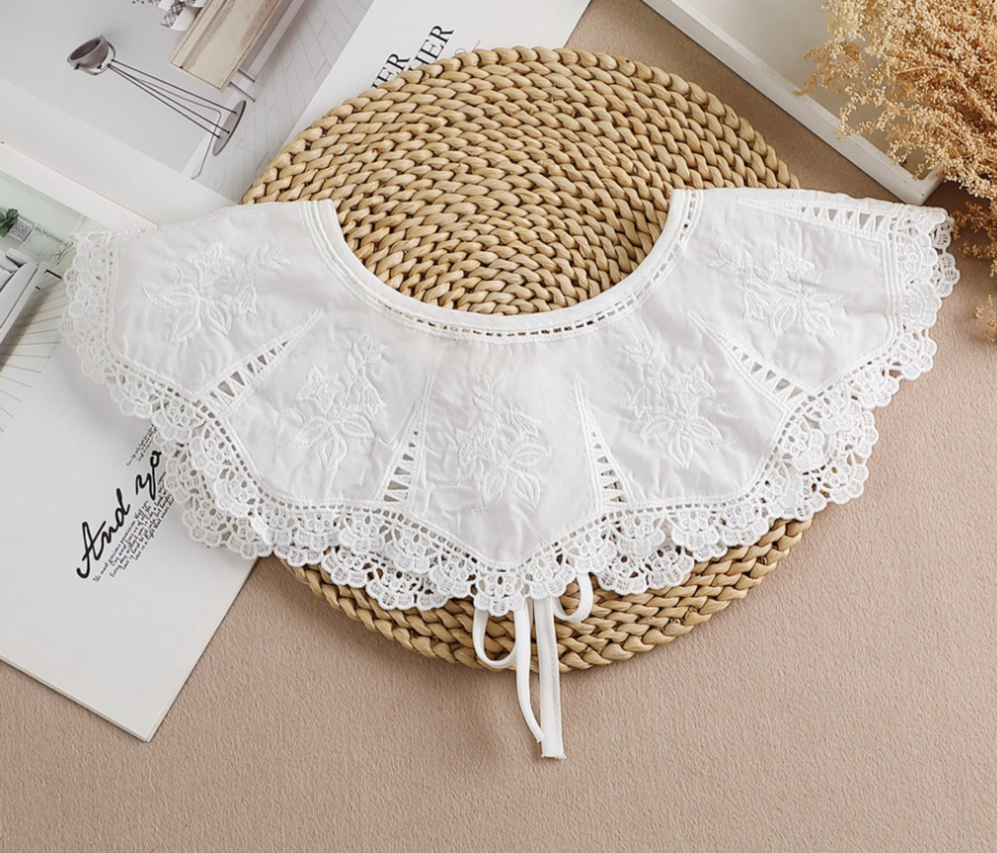 B34(K)-small Off White Fake Collar, False Collar, Removable Collar