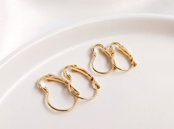 10 pcs / Gold Plated Base French Hoop Earrings, Jewellery Making Findings  EK33