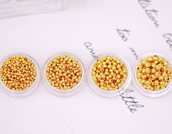 20 pcs / 4mm, 5mm, 6mm / Gold Plated Spacers Beads