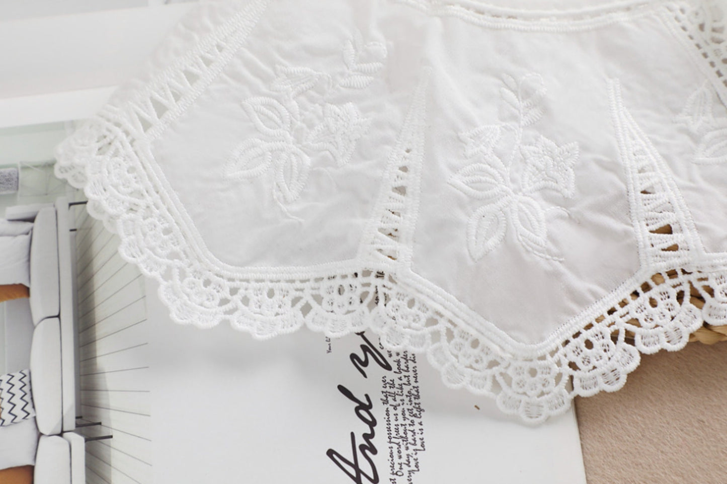 B34(K)-small Off White Fake Collar, False Collar, Removable Collar