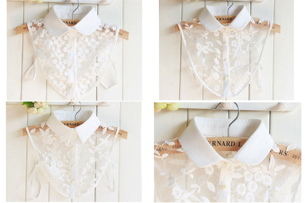 Off White Fake Lace Collar, False Collar, Removable Collar  B86(E)