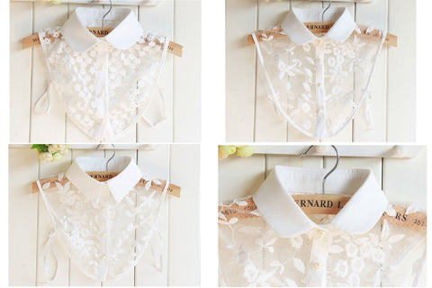 Off White Fake Lace Collar, False Collar, Removable Collar  B86(E)