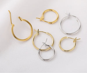 10 pcs / Gold Plated Earrings Hoop, DIY Jewellery Making Findings  EK63