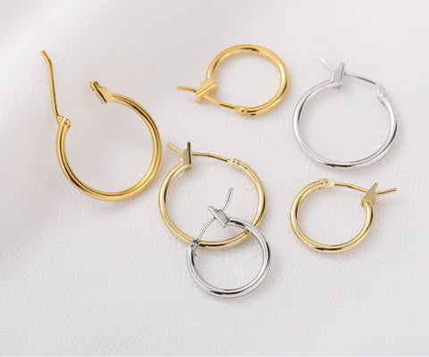 10 pcs / Gold Plated Earrings Hoop, DIY Jewellery Making Findings  EK63