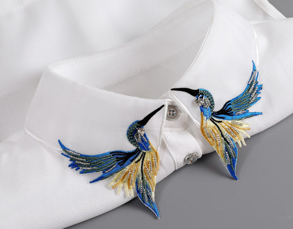 Off White Rhinestone Fake Collar, False Collar, Removable Collar  B57(K)