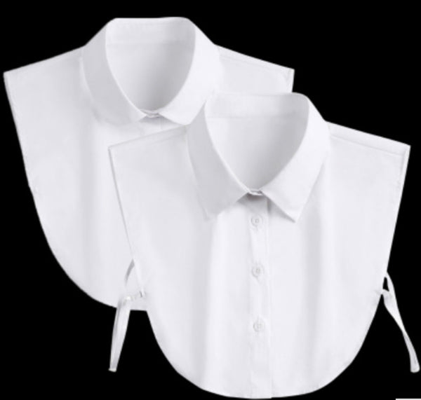 Pure White, Black / Fake Collar, False Collar, Removable Collar, Fake Sleeve Cuffs, False Wrist Cuffs, Removable Wrist Cuffs   B88(K)