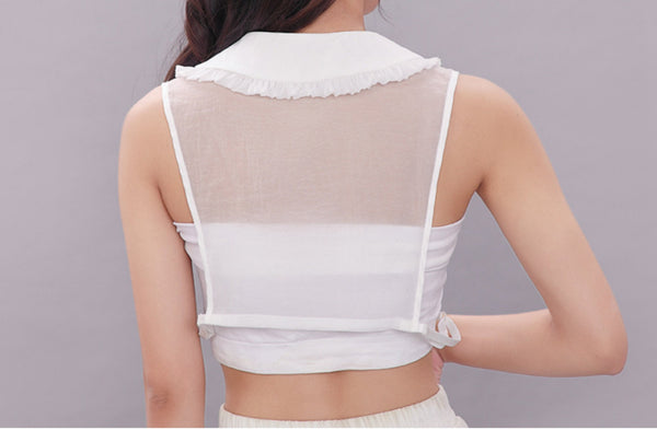 Off White Fake Collar, Off White Elegant Lace Fake Collar, False Collar, Removable Collar   B114(K)