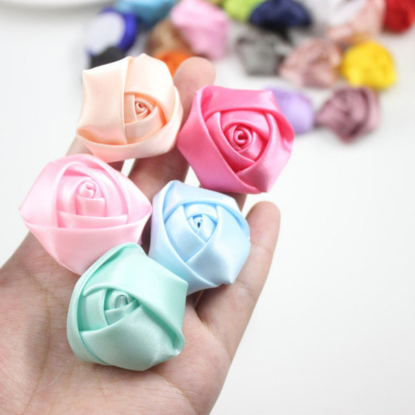 10 Pcs / 2cm / Mixed Lot Satin Small Flowers  SF021