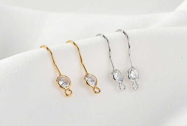 10 pcs / Gold Plated Crystal Earrings Hoop  EK36