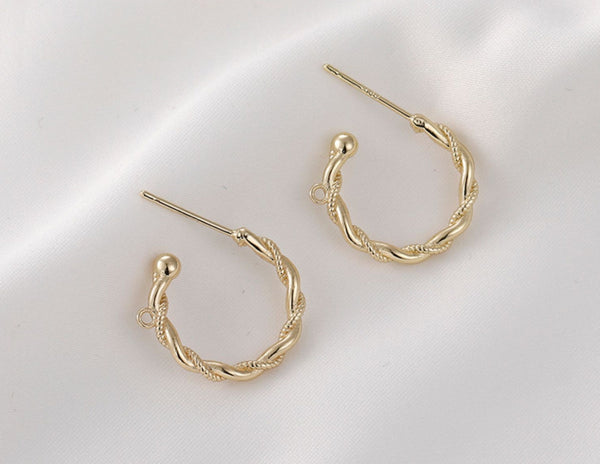 10 pcs / Gold Plated Earrings Hoop  EK45