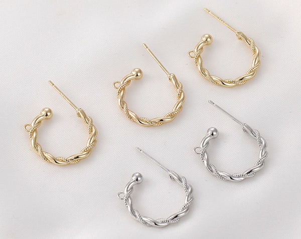 10 pcs / Gold Plated Earrings Hoop  EK45