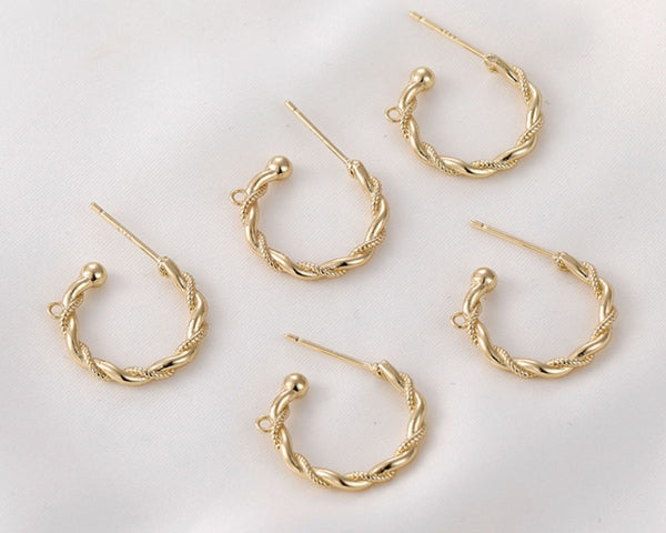 10 pcs / Gold Plated Earrings Hoop  EK45