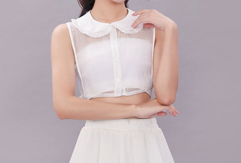 Off White Fake Collar, Off White Elegant Lace Fake Collar, False Collar, Removable Collar   B114(K)